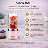 Yasomi Taşınabilir Kablosuz Şarjlı Cam Kişisel Blender Pembe (Yasomi Türkiye Garantili)