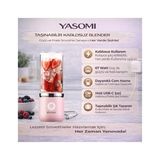 Yasomi Taşınabilir Kablosuz Şarjlı Cam Kişisel Blender Pembe (Yasomi Türkiye Garantili)