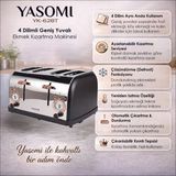 Yasomi YK-628T 4 Dilimli Geniş Yuvalı Ekmek Kızartma Makinesi - Siyah