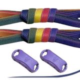 Yassı, Elastik,100 cm, Tak Bırak Ayakkabı Bağcığı, Bağlamaya Gerek Olmayan Yeni Nesil, Özellikle Spor,Convers Ayakkabılar İçin Pratik, Akıllı Bağcık (1 Çift) (PASTEL TONLU GÖKKUŞAĞI)