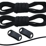 Yassı, Elastik,100 cm, Tak Bırak Ayakkabı Bağcığı, Bağlamaya Gerek Olmayan Yeni Nesil, Özellikle Spor,Convers Ayakkabılar İçin Pratik, Akıllı Bağcık (1 Çift) (SİYAH)