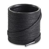 Yassı Mumlu Ayakkabı Bağcığı, Casual, Bot, Klasik ve Spor Ayakkabılar İçin Bağcık, 1 Çift (Siyah, 100 cm)