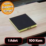 Yassı Sünger Zımpara 9.5 X 12.5 Cm Takoz Blok Flex Taşlama Ahşap El Zımparası 100 Kum 1 Adet