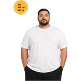 Yassino Premium Büyük Beden Oversize Erkek Tişört Oysho Kumaş - Beyaz - 6XL