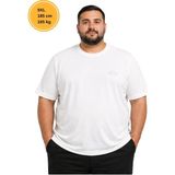 Yassino Premium Büyük Beden Oversize Erkek Tişört Oysho Kumaş Nakışlı - Beyaz - 6XL