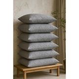 Yastık Alezi Seti Pamuklu 6'li Kapitone Yastık Koruyucu Gri - Çok Renkli - 100 x 100 cm
