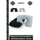 #Yastık Konforlu Seyahat Yolculuk Boyun Destekli Kapşonlu Ayarlanabilir U Şeklinde Şişme Yastık