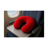 Yastıkland Seyahat Boyun Yastığı Elyaf Dolgu Yumuşacık Peluş - 25 x 35 cm - Kırmızı