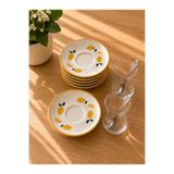 Yasvera Ceramics 6’lı Sarı Limon Desen Çay Tabağı