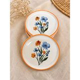 Yasvera Ceramisc Tatlı Tabağı - Beyaz - Mavi