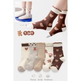 Yasyas 5 Çift Bear Desenli Kız Çocuk Çorap Seti (Extra Soft) - 31 - 34 - Renkli