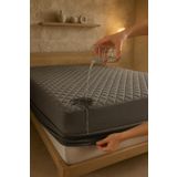 Yatak Alezi Pamuklu Kapitone Fitted Full Kenar Sıvı Geçirmez Yatak Koruyucu Gri (120 x 200)