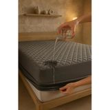 Yatak Alezi Pamuklu Kapitone Fitted Full Kenar Sıvı Geçirmez Yatak Koruyucu Gri (150 x 200)