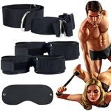 Yatak Bağlama Seti – Ayarlanabilir BDSM Kit, Fantezi Maske, Kelepçe, Kadın Bağlama Kayışları | Çiftler İçin Fantazi Oyunları ve Kendini Bağlama, Erkek ve Kadınlar İçin Konforlu Fantazi Ürünleri