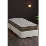Yatak, Flora (21cm) Full Ortopedik Lux Bamboo Yaylı Yatak, Çift Taraflı Kullanım, Yüksek Kalite 90x200 cm