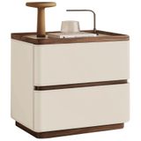 Yatak Odası, Oturma Odası, Kanepe, Ev Ofis, Saklı Modern Komodin için 2 Çekmeceli Yan Sehpa/Komodin L, 45 cm (17,71 inç)