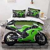 Yatak Örtüsü 90 Motosiklet Yeşil Yorgan Yatak 90 Yatak Kız Çocuklar Için Fermuarlı Yumuşak - Renkli - 100 x 100 cm