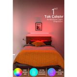 Yatak Tv Üstü Led Lambader Işık Uzaktan Kumandalı Renk Animasyon Yapışkanlı Bedlightkı