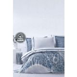 Yataş Asral Tek Kişilik Yatak Örtülü Nevresim Takımı - Indigo, 160 x 220