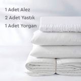 Yataş Eco Night Çift Kişilik Yorgan Yastık Alez Set - 195 x 215 cm - Beyaz