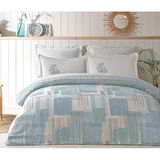 Yataş Puffy Merisa Tencel Nevresim Takımı,%100 Pamuk, Çift Kişilik XL, 240x220 cm, Çift Taraflı Kullanım, Mavi Pastel Tonlar, Makinede Yıkanabilir