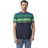 Yatay Çizgili Bisiklet Yaka T-Shirt - 2XL