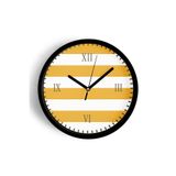 Yatay Çizgili Modern Duvar Saati - 35cm - Önü Camlı Siyah Kasa - Sessiz Mekanizma, JH0887S35SKP