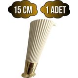Yatay Desenli 15CM Krem Plastik Ayak Mobilya Masa ve Dolap Ayağı(Krem ALTIN)(15CM) - 15cm - 1 ADET