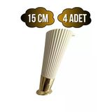 Yatay Desenli 15Cm Krem Plastik Ayak Mobilya Masa Ve Dolap Ayağı(Krem Altın)(15Cm) Krem 15Cm 15Cm - 4 Adet