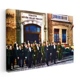 Yatay Kanvas Tablo Atatürk Ve Heyet Meclis Çıkışı Atatürk Tablosu Ev Ofis Duvar Dekoru
