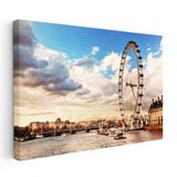 Yatay Kanvas Tablo Londra London Eye Dönme Dolap Şehir Mimari Tablo Ev Ofis Duvar Dekoru