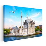 Yatay Kanvas Tablo Ortaköy Camii İskele Meydanı Şehir Mimari Tablo Ev Ofis Duvar Dekoru