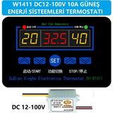 Yate10 W1411 DC12-100V 10A Güneş Paneli Termostat/timer