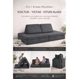 Yatella 4 Parça Katlanabilir Çocuk Koltuğu | Yatak & Minder – Çok Amaçlı Modüler Tasarım - Antrasit