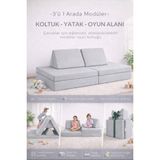 Yatella 4 Parça Katlanabilir Çocuk Koltuğu | Yatak & Minder – Çok Amaçlı Modüler Tasarım - Gri