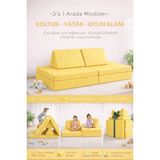Yatella 4 Parça Katlanabilir Çocuk Koltuğu | Yatak & Minder – Çok Amaçlı Modüler Tasarım - Sarı