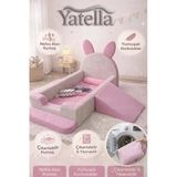 Yatella Şirin Tavşan Yatak- Çok Fonksiyonlu Bebek & Çocuk Yatağı 70 X 130 Cm Krem - Pembe