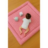 Yatella Yetalla Bebek/çocuk Oyun Halısı, Yenidoğan Emekleme Pedi, Aktivite Matı - Pembe - Beyaz - 110 x 110 cm