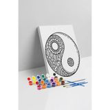 Yatinks Yin Yang Desenli Mandala Tuval Boyama Seti 40x50 cm