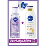 Yatıştırıcı Micellar Makyaj Temizleme Suyu 200ml ve Q10 Sıkılaştırıcı Losyon 250ml, Pamuk Hediye