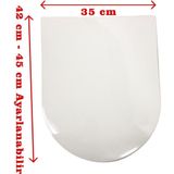 Yavaş Kapanan Klozet Kapağı 35 cm Genişlik 42-45 cm Ayarlanabilir Şık ve Dayanıklı HBCV000048HCF4