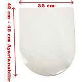 Yavaş Kapanan Klozet Kapağı 35 Cm Genişlik 42-45 Cm Ayarlanabilir Şık Ve Dayanıklı