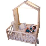 Yavi Doğal Ahşap Çocuk Oyun Alanı Çocuk Yatağı Çocuk Kafesi Montessori Kafesdoğal - 100 x 100 cm