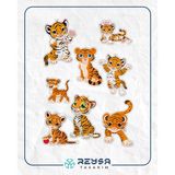Yavru Kaplan Sitkcer Set 8 Parça Telefon, Tablet, Defter, Laptop Sticker