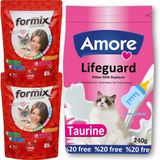 Yavru Kedi Süt Tozu Lifeguard 240GR, Biberon ve 2 Adet 85G Kuzu Etli Punch Ödül Maması - 240 Gr + 2x85 Gr Kuzu Punch