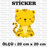 Yavru Sevimli Kaplan 2 Adet Sticker Otomobil Motosiklet Kask Atv Laptop Pc Tablet Buzdolabı Kapı Cam Araba Sticker Etiketleri