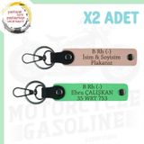 Yavruağzı-F Yeşil, Motor Severlere, İsim Plaka ve B Rh (+) Kan Grubu, Özel Tasarım 2'li Anahtarlık