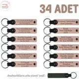 YavruAğzı & Yeşil, Hoş Geldin Bebek İçin Mesajlı Anahtarlık 34’lü Set, Tüm Konuklarınıza Özel Hediye
