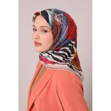 Yavruağzı Zebra Desen Pamuk Eşarp