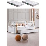 Yavrulu Karyola, Antalya Montessori Yavrulu Yatak + 2 Adet Comfort Yatak - 90 x 190 cm - Ceviz